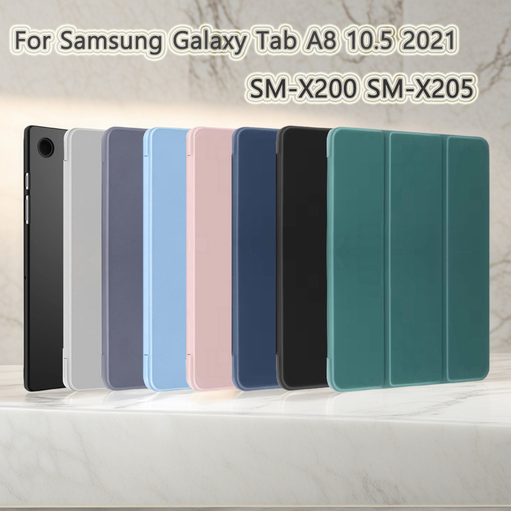 Para Samsung Galaxy Tab A8 10.5 2021 SM-X200 X205 X207 X200 X205 X207 Silicone Macio Caso Traseiro Magnético Flip Capa I