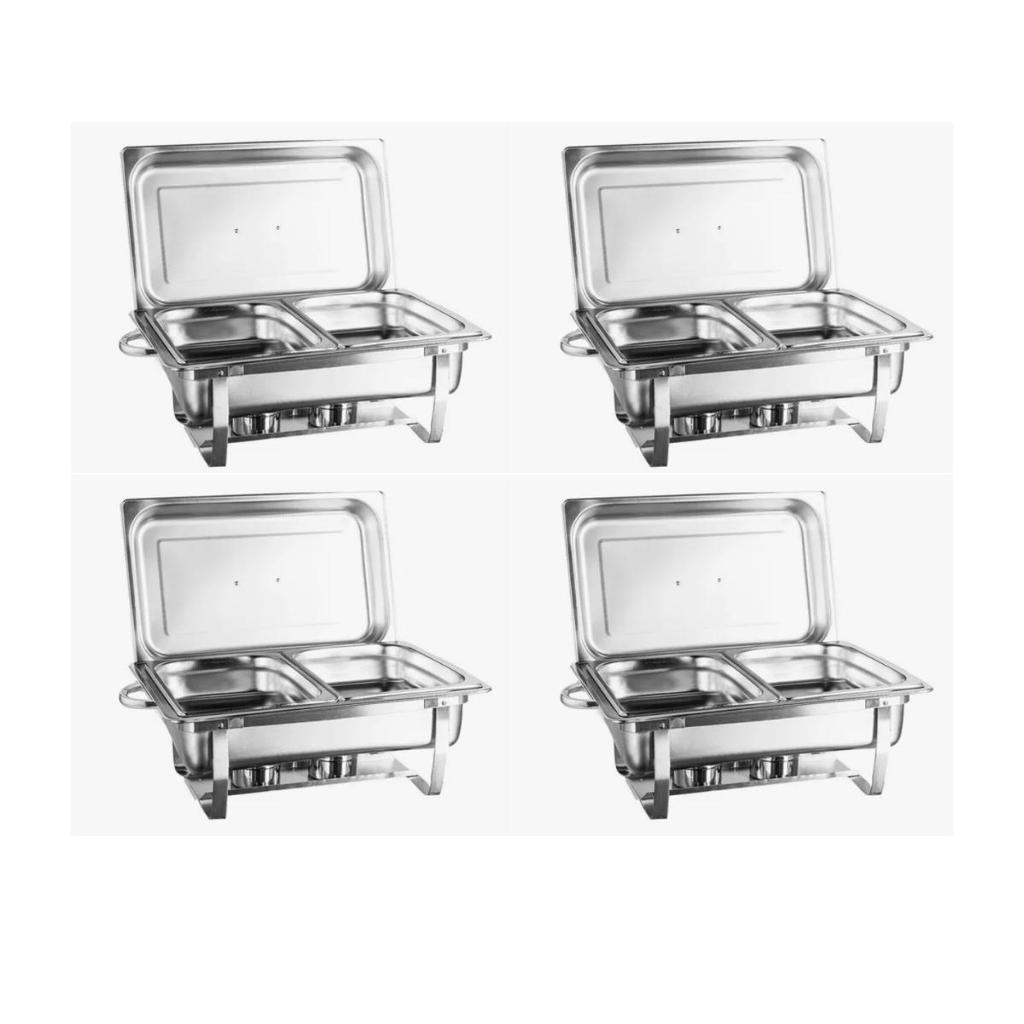 KIT 4 Rechaud Inox 13L 2 Cubas 3UN + 1UN Rechaud 13L 1 Cuba