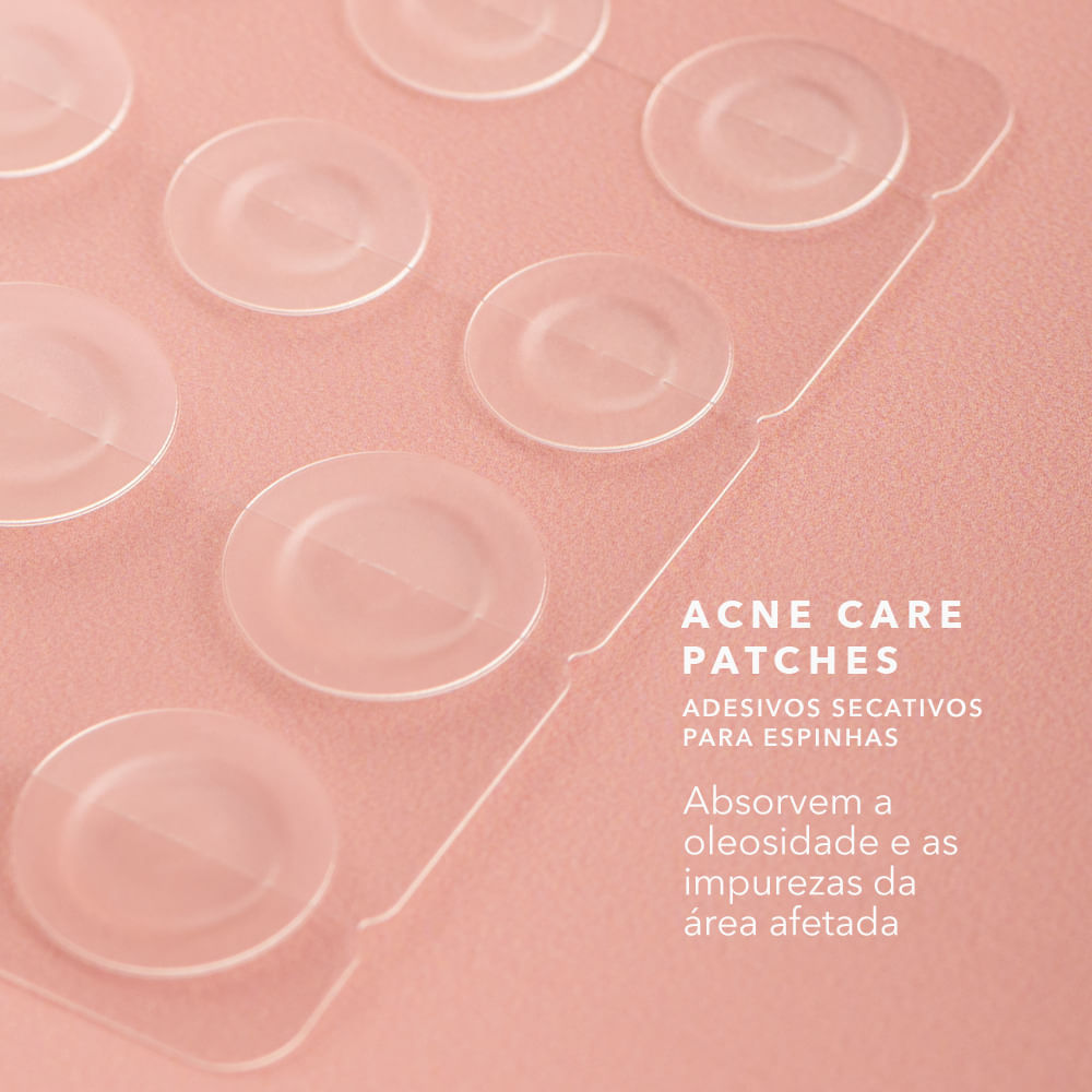 Kit Adesivo Secativo + Hidratante Facial + Gel de Limpeza + Serúm Antiacne (4 Produtos)