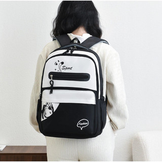 Mochila feminina de viagem bicolor de grande capacidade, com design elegante, impermeável e ideal para estudantes