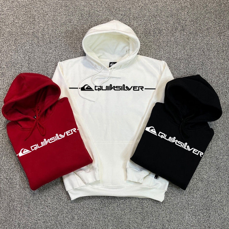 MOLETOM QUIKSILVER CANGURU Surfista Surf Surfando para onda silver em Algodão - Estilo e Conforto Unificados