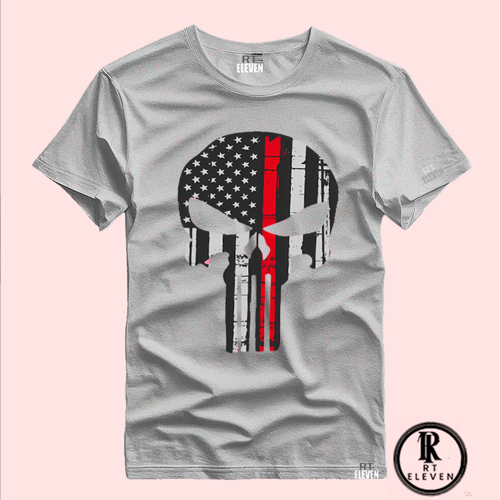 Camiseta Estampada Justiceiro Punisher  Linha Premium Camisa 100% Algodão Malha 30.1 Camiseta masculina e Feminina