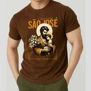 01 Camiseta São José Rogai Por Nós Unissex 100% Algodão em Oferta na Shopee