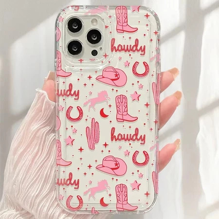 Capinha Capa Material transparente TPU Cowboy Chapéu IPhone XR 11 12 13 14 15 16 17 Pro MAX 14 15 16 Plus em Oferta na Shopee