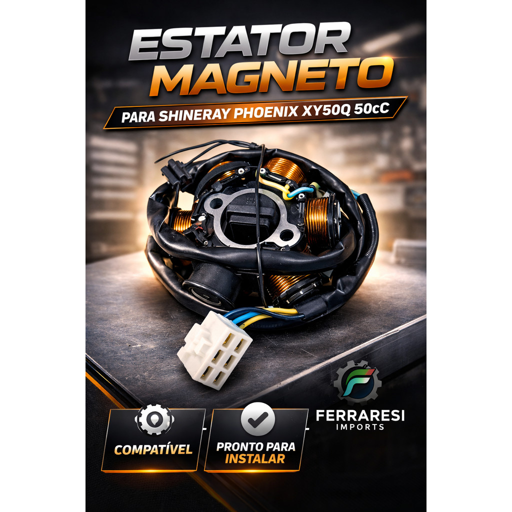 Estator Magneto Shineray Phoenix XY50Q 50cc Com Bobina de Pulso em Oferta na Shopee