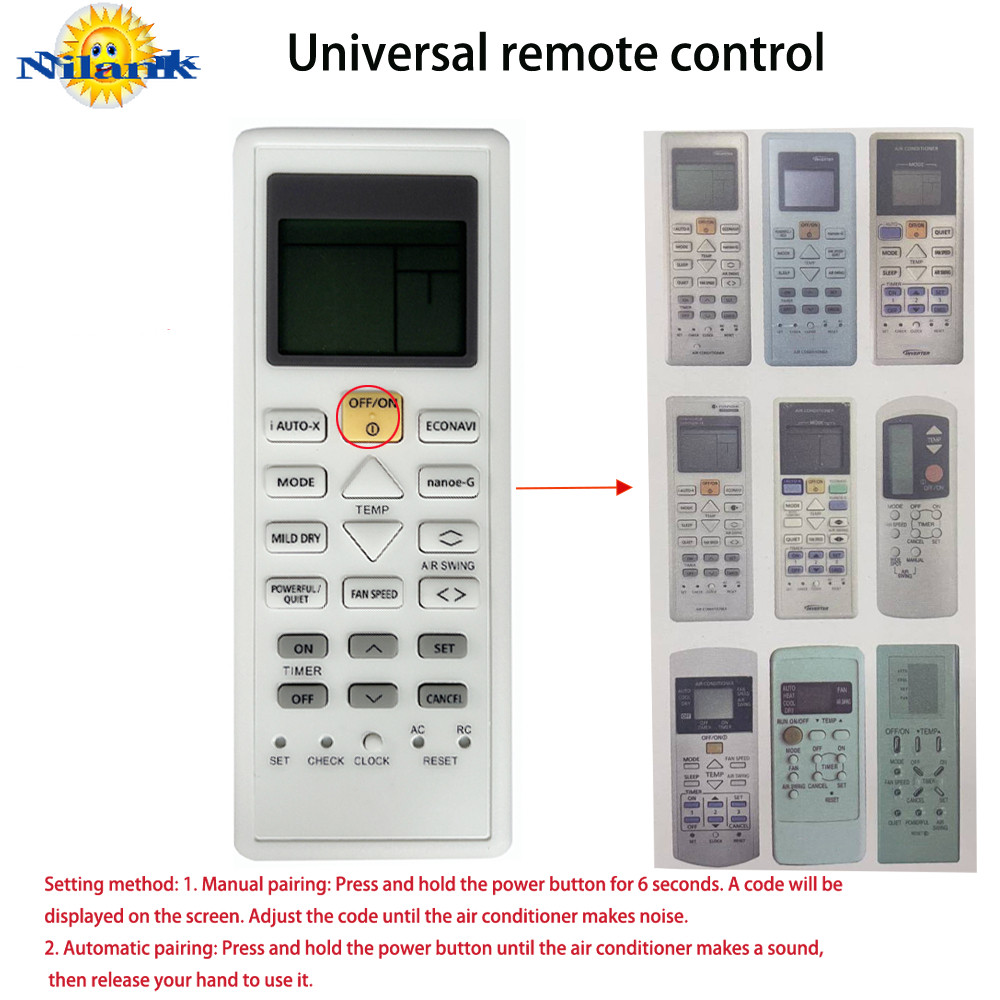 Controle remoto Universal Nilank adequado para controle remoto de ar condicionado Panasonic (ar condicionado dividido) c