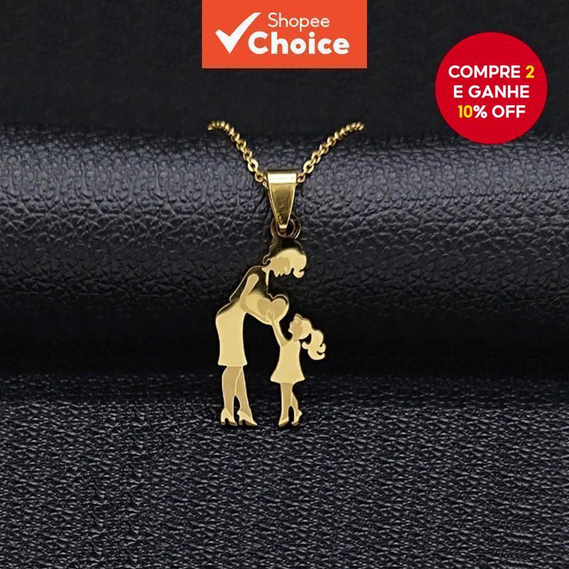 Colar Dourado De Mãe E Filha , Prata , Cor Dourada , Aço Inoxidável , Pingente , Para Mulheres , Dia Das Mães , Joia , P
