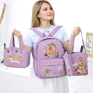 Mochila Capivara Escolar Impermeável Nylon Unissex Estilo Campus Estudante
