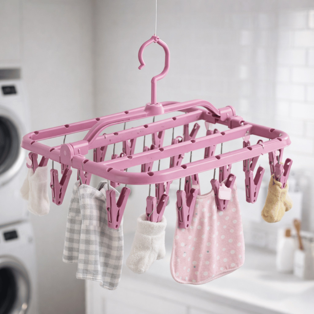 Varal Íntimo 26 Prendedores Quadrado Plástico Tamanho 3 - Lig Brin / Roupas Delicadas Lavanderia