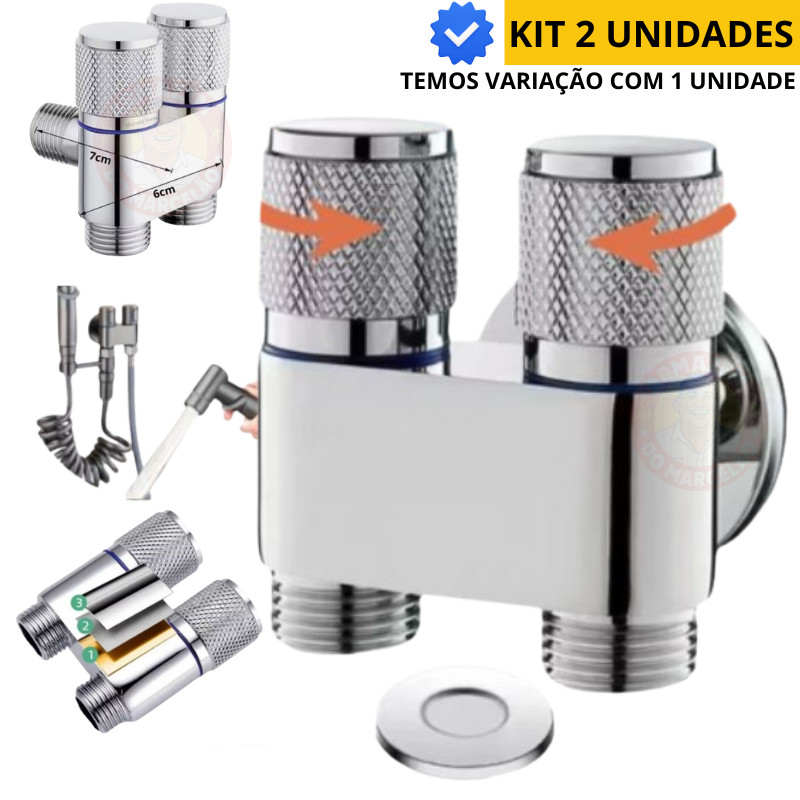 Indicado Registro Duplo Máquina De Lavar Ducha Higiênica Metal Cromado em Oferta na Shopee