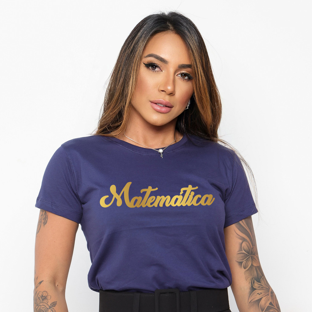 Blusa Azul de Algodão Para Escola - Professora, Pedagogia, Educação e Matérias