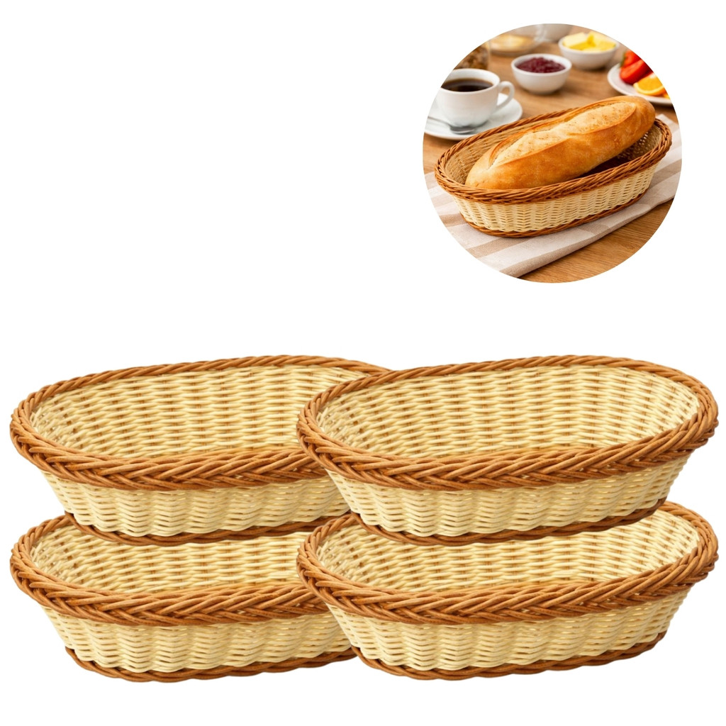 4 Cestos Plástico Para Pão Utilidades Domésticas