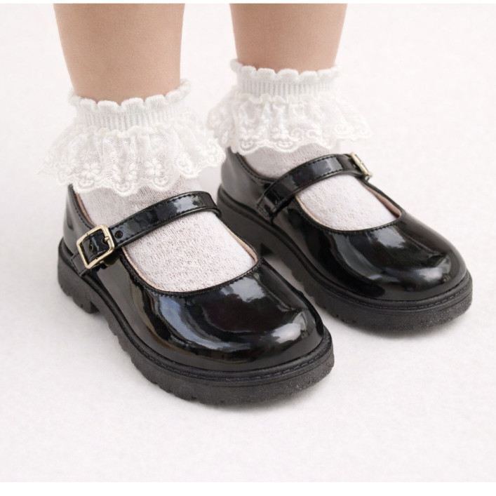 Sapato Infantil Mary Jane *FORMA PEQUENA* Solado Tratorado Sapatilha Boneca Menina com Fivela Ajustável