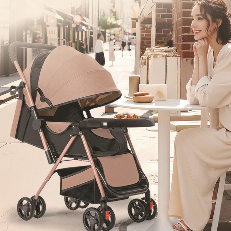 Carrinho de bebê leve dobrável bidirecional para caminhada de 0 a 3 anos, suporte máximo de carga 25 kg
