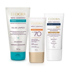 Combo Neo Dermo: Protetor Solar FPS 70 40g + Gel de Limpeza Facial 150g + Creme Facial 60+ 50g