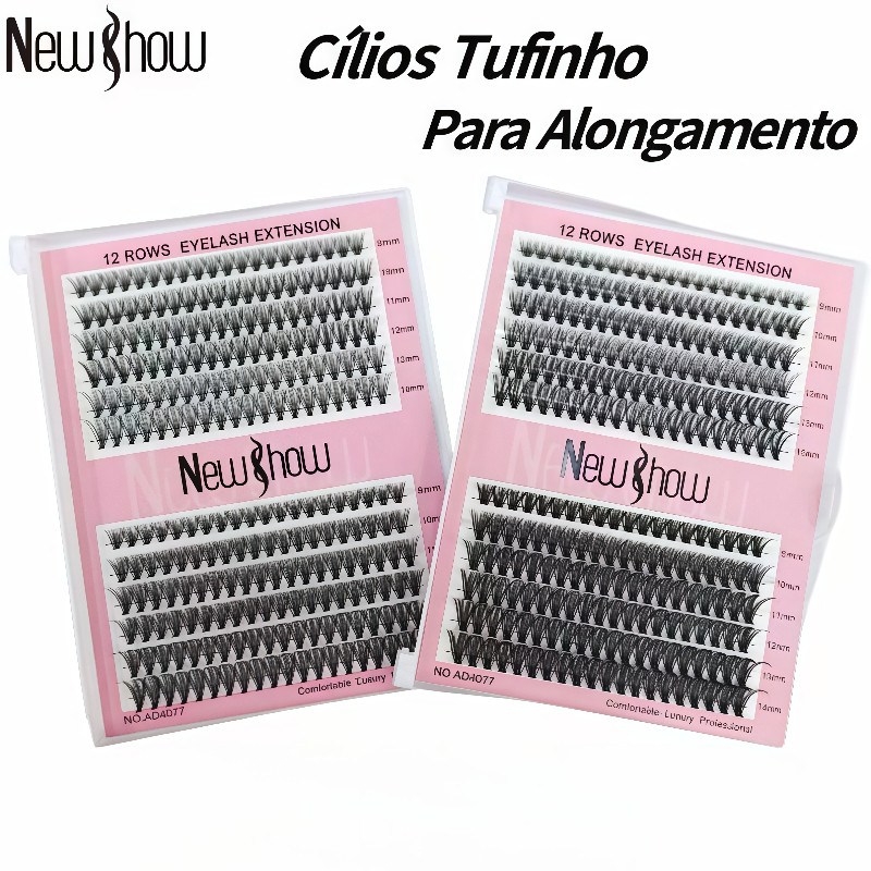 New Show Cílios Postiços Tufo Volume 10P/20P/30P/40P/50P/60P D Curl 9-14mm Mix - Extensão Profissional em Oferta na Shopee