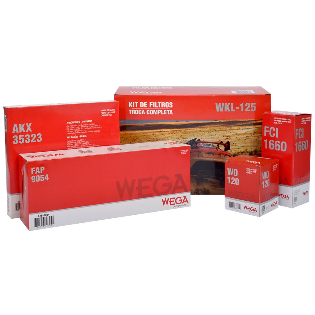 Kit Filtros Wega Fiat Grand Siena Uno 1.0 e 1.4 8v Flex em Oferta na Shopee