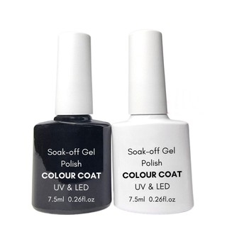 Kit 2 Esmalte em Gel Preto e Branco Unhas Alongamento DZ KS Lirio Real Love