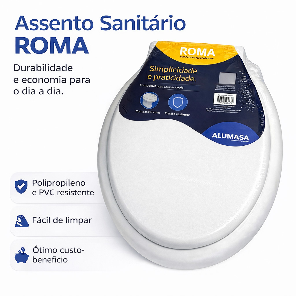 Assento Sanitário Tampa de Privada Oval Vaso Universal Branco em Oferta na Shopee