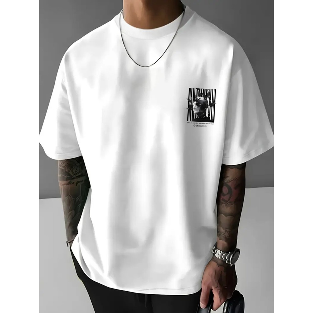 Camiseta Masculina Borboleta Estampada Clássica Confortável Moderna Versátil Passeios Casual