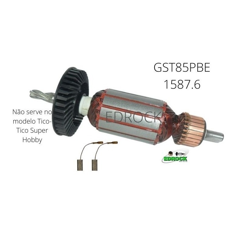 1587.6 GST85PBE Bosch Serra Tico-Tico Induzido Rotor 220V Escovas Carvão