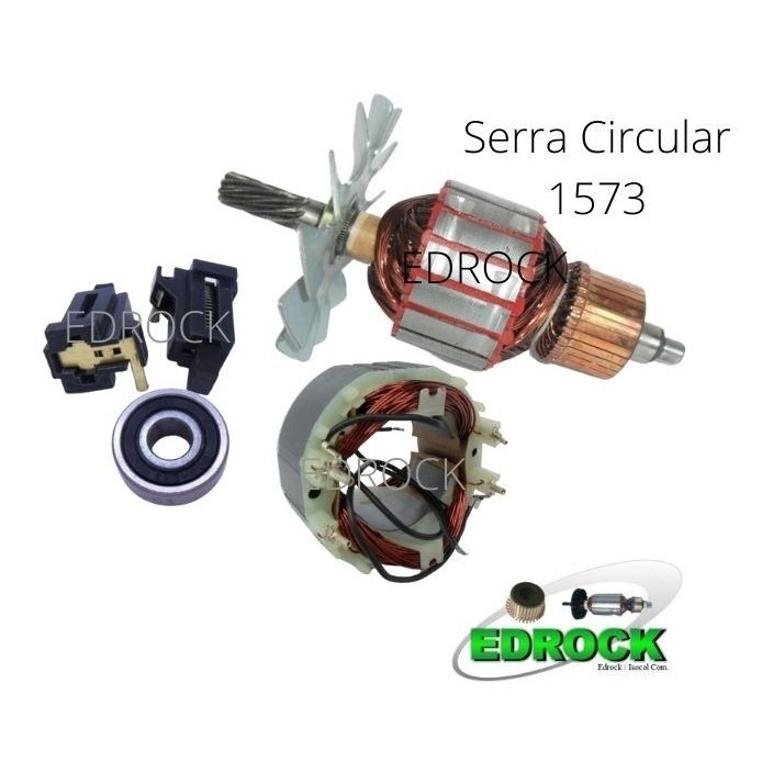 1573 GKS7.1/4 Bosch Serra Circular Induzido Rotor 110V Bobina Estator 110V Porta Escovas Rolamento