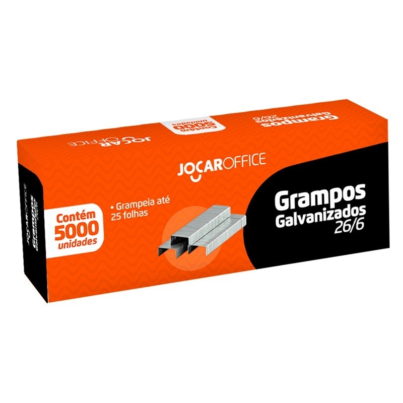 Grampo Galvanizado 26/6 Cx/5000 Un Jocar Office