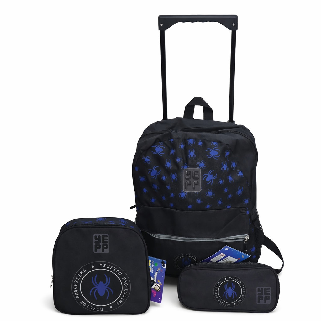 Kit Mochila Masculino Infantil Conjunto com Lancheira Mochila de Rodinha e Estojo