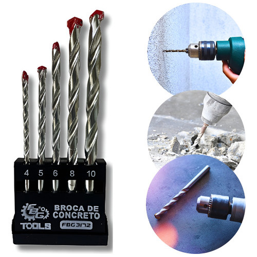 Kit 5 Brocas Para Concreto  Aço Reforçado Ponta Vídea em Oferta na Shopee