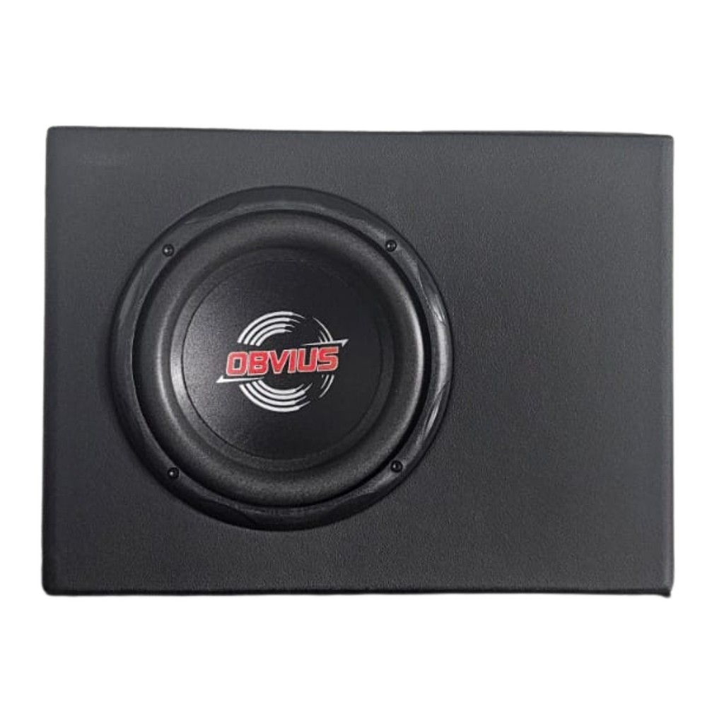 CAIXA AMPLIFICADA SLIM SUBWOOFER 8" OBVIUS ATIVA GRAVE CARRO