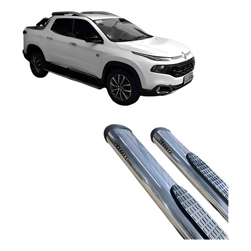 Estribo Toro Modelo Oval Cromado - Estribo Lateral Fiat Toro Cromado