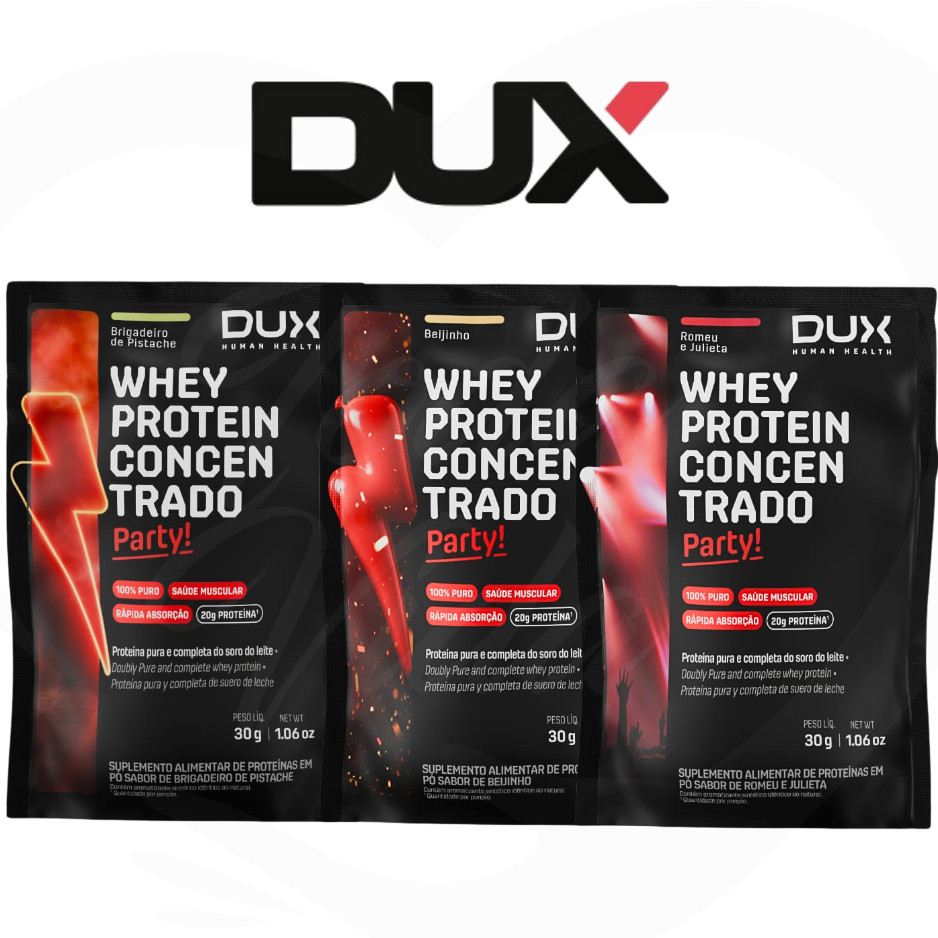 WHEY PROTEIN CONCENTRADO PARTY DUX – KIT 3 UNID