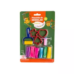 Kit Massa de Modelar 6 Cores + 5 Peças Leo&Leo Leonora - 73515