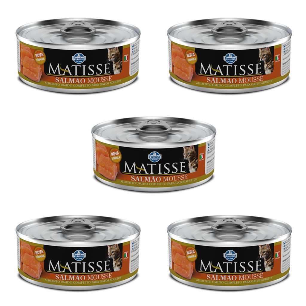 Kit 5x Matisse Cat Wet Mousse Salmão 85g