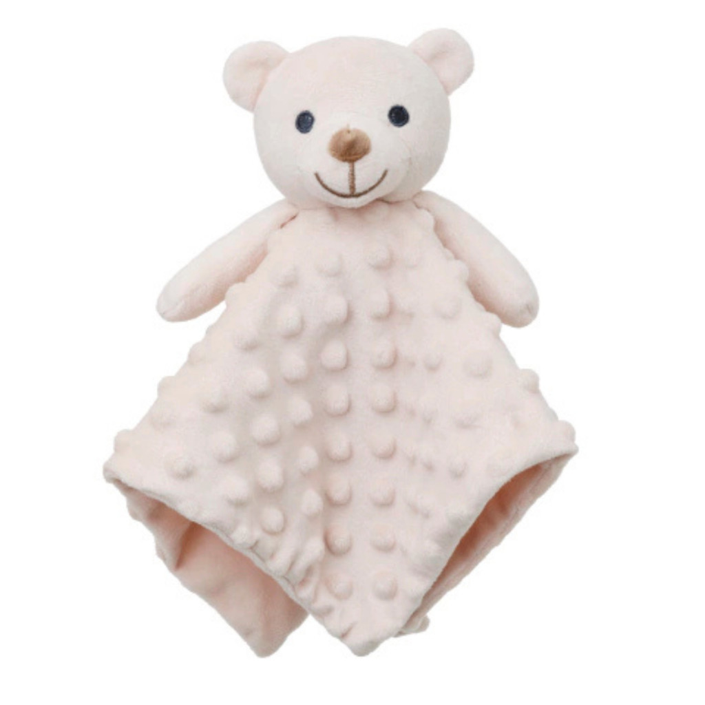 Naninha Bebê Ursinho Pipoquinha com Prendedor de Chupeta - Pelucia Urso Hipoalergenica