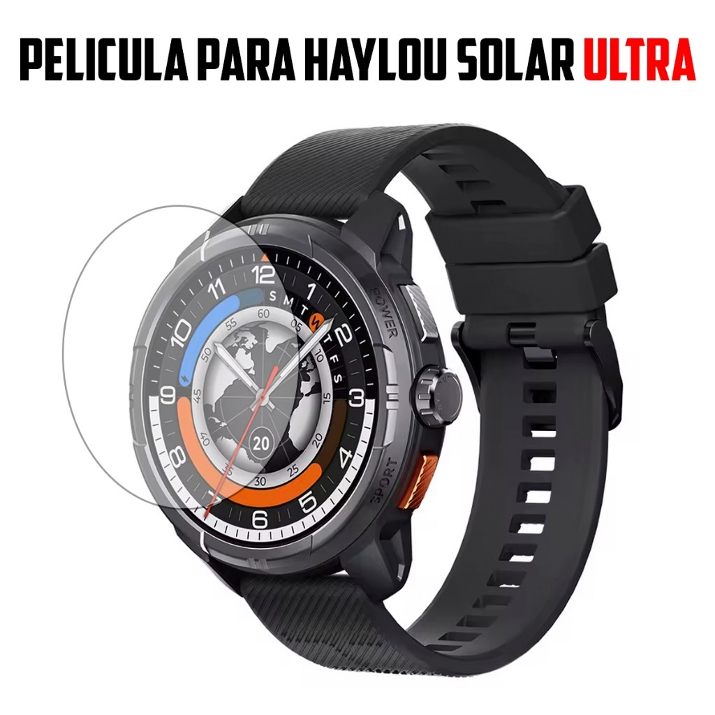Película de Proteção para Smartwatch Haylou Solar Ultra – Vidro Temperado HD Transparente