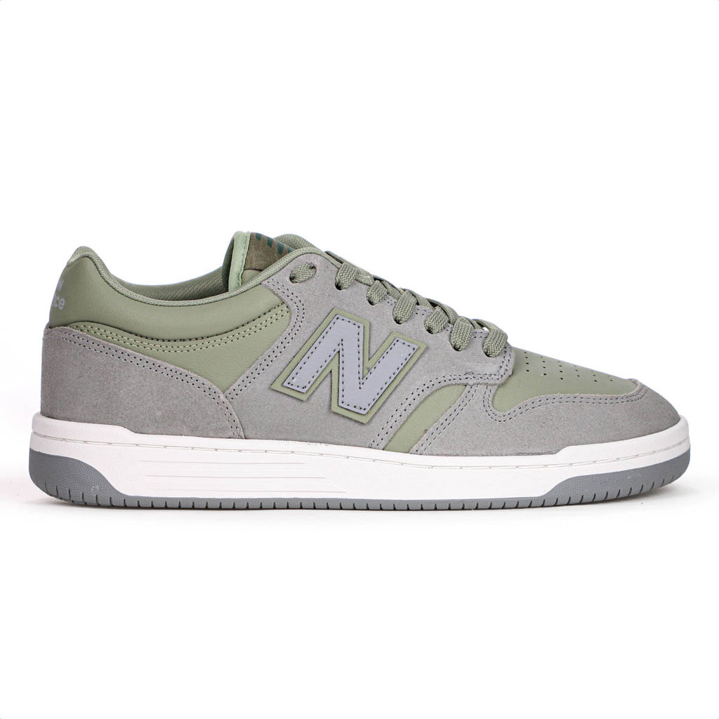 Tênis New Balance 480 Low C/ Camurça Verde Musgo e Cinza - Masculino