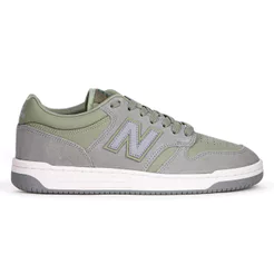Tênis New Balance 480 Low C/ Camurça Verde Musgo e Cinza - Masculino