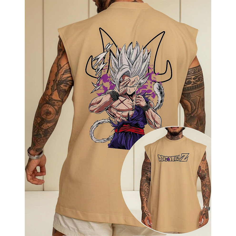 Camiseta Regata Longa Oversized Gohan Super Deus Dragon Geek