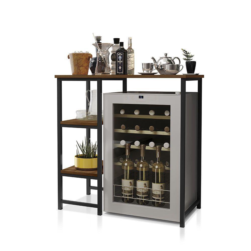 Bancada Gourmet Industrial Klm Store Preto-imbuia em Oferta na Shopee