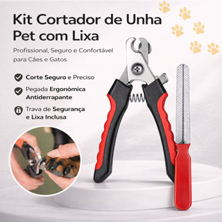 Kit Cortador de Unha Pet Profissional com Lixa | Alicate Seguro para Cães e Gatos em Oferta na Shopee