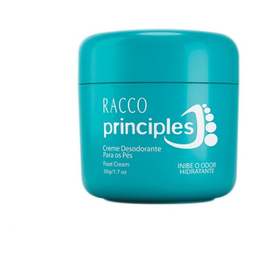 Creme Desodorante para Pés Racco Principles 50g Antiodor Antifúngico Hidratação Controle Suor