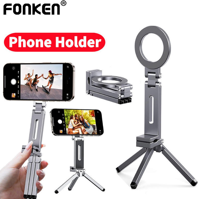 Suporte Magnético Para Tripé Telefone Fonken 360 ° Giratório Portátil Dobrável Magsafe