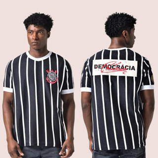 Camiseta Masculina Plus Size Corinthians Democracia Oficial em Oferta na Shopee