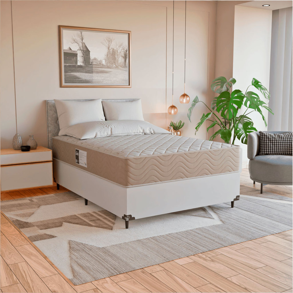 Cama Box Viúva + Colchão Ortopédico Prime D45 128x188x22cm