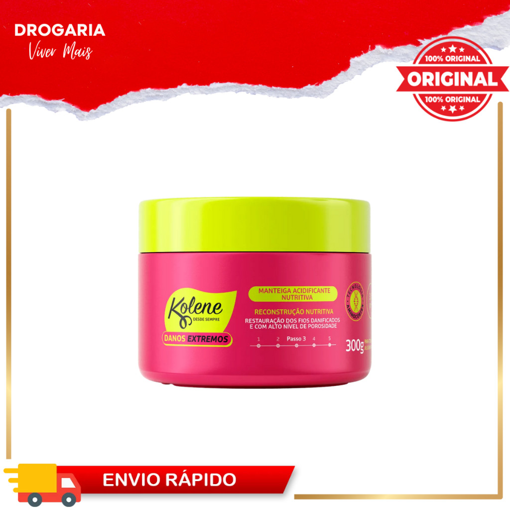 MANTEIGA CAPILAR KOLENE 300G DANOS EXTREMOS. em Oferta na Shopee