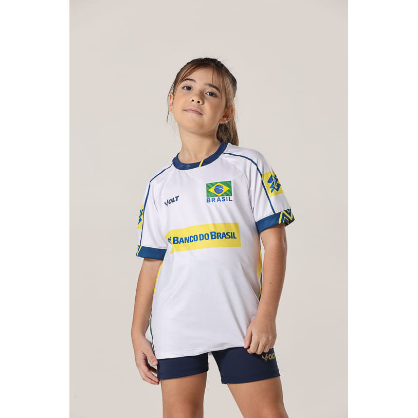 Camisa Jogo 3 Vôlei Brasil Oficial Infanto Juvenil Volt em Oferta na Shopee