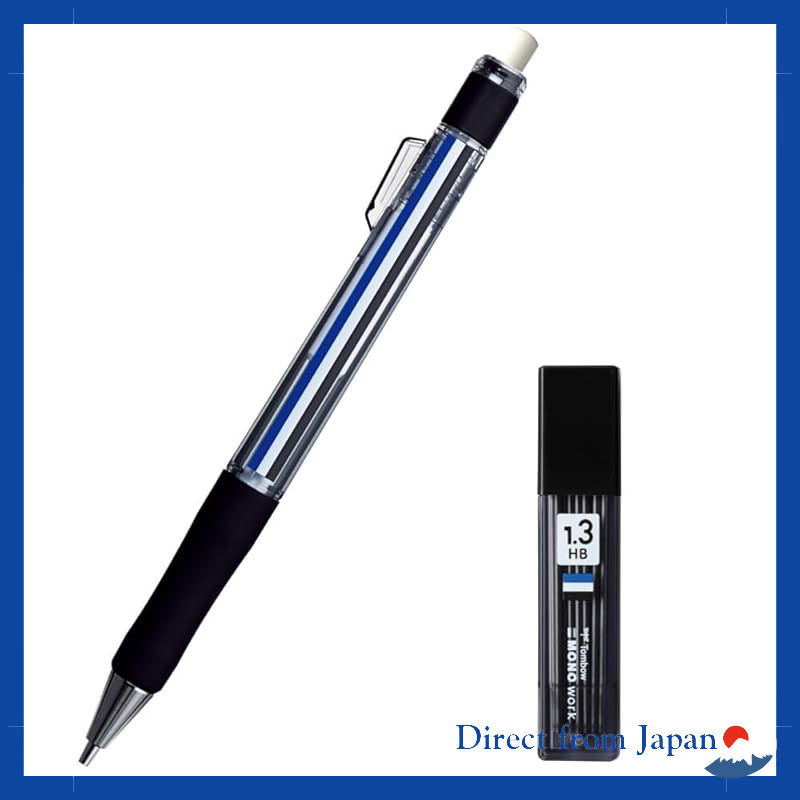 Tombow Lápis Marca Folha Mecânico 1.3mm Mono Trabalho Com Borracha & Chumbo Conjunto HB Grosso Cor PCB-251