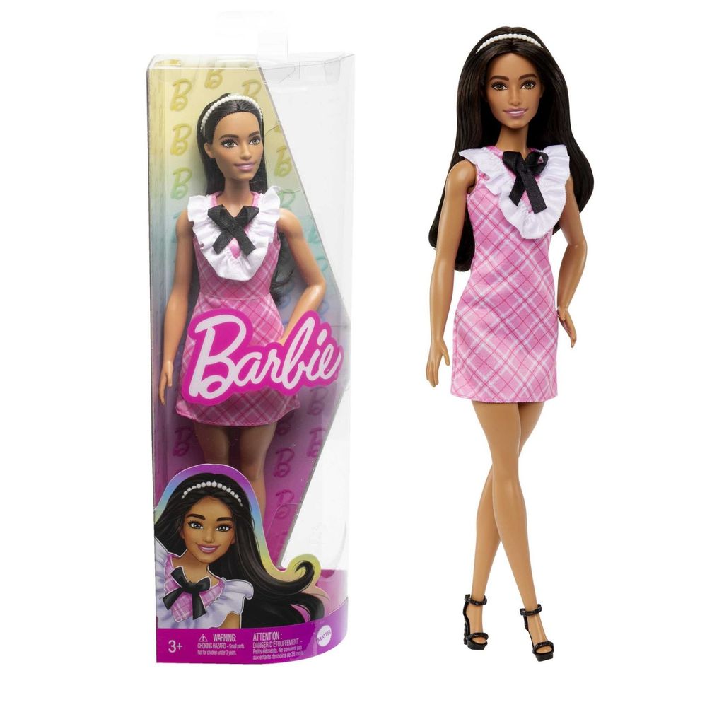 Boneca Barbie Fashionistas Morena Vestido Xadrez #209 - Mattel