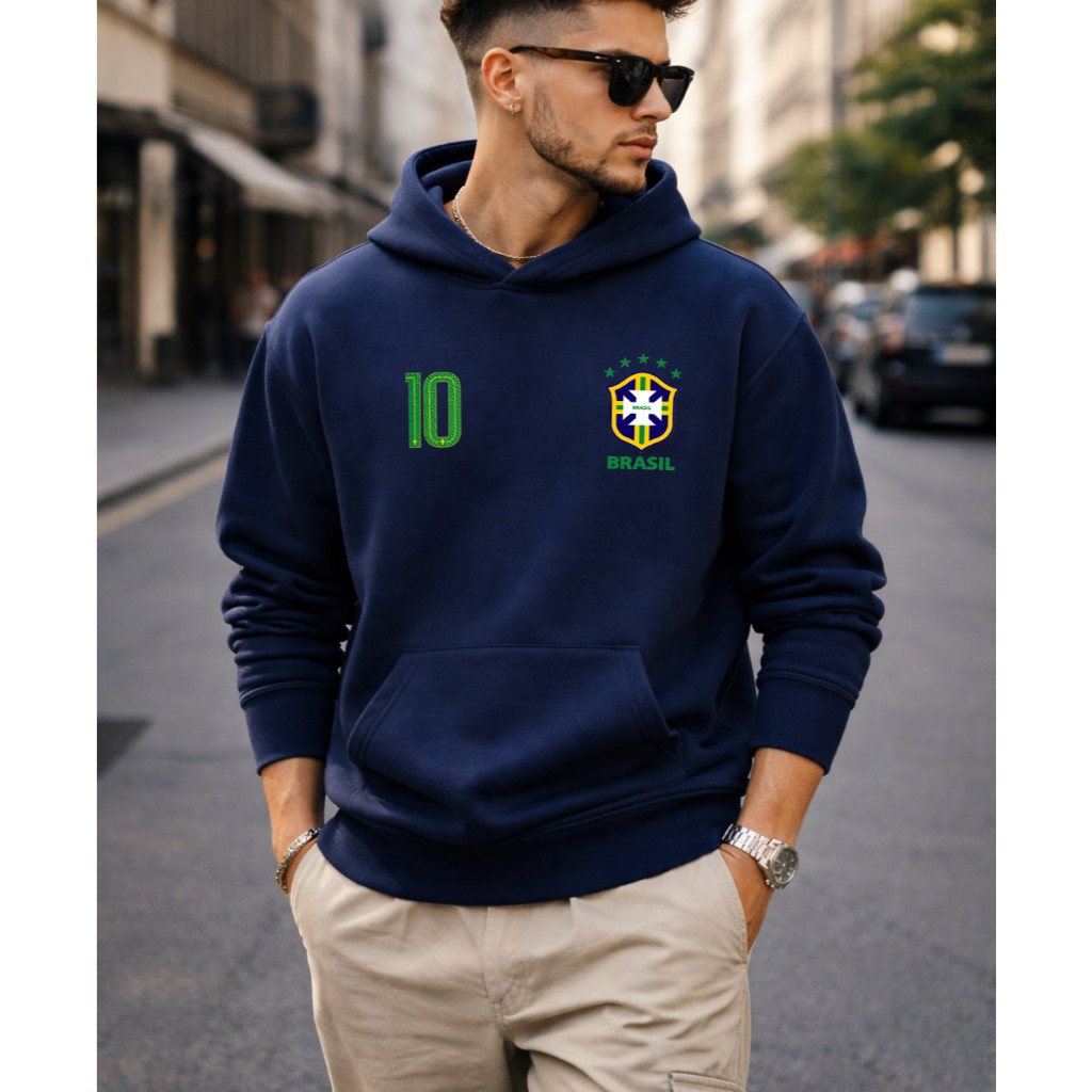 Moletom Canguru Abrigo Masculino Brasil Copa Do Mundo 2026 Estiloso Inverno